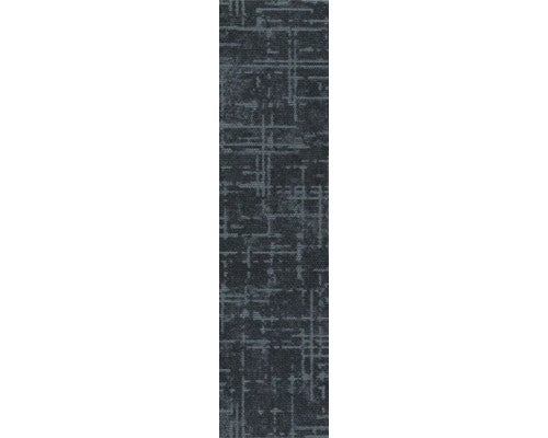 Teppich-Läufer mit abstraktem Gittermuster in Grau.