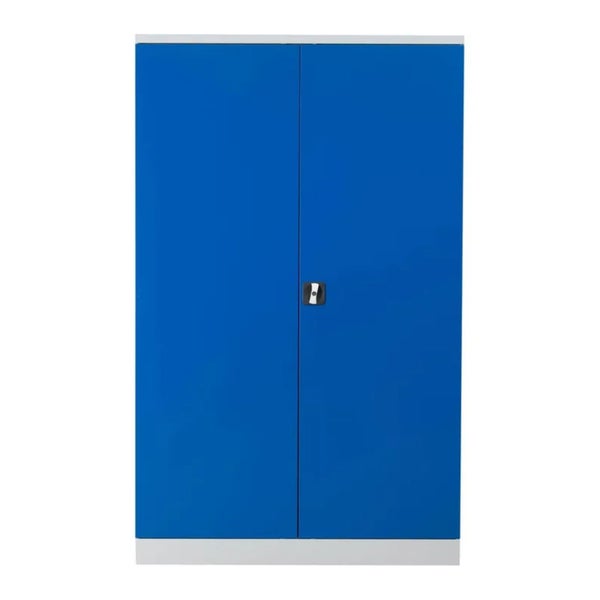 PROREGAL Stahlschrank Bee 8 Fachböden HxBxT 195 x 120 x 42 cm Verzinktes Fachbodenmaterial Grau & Blau