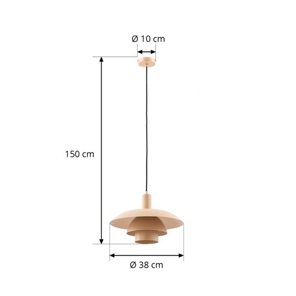 Lindby Pendelleuchte Elorri (Modern) in Creme aus Metall (1 flammig, E27) - Deckenlampe Esstischlampe Hängelampe Hängeleuchte Wohnzimmerleuchte