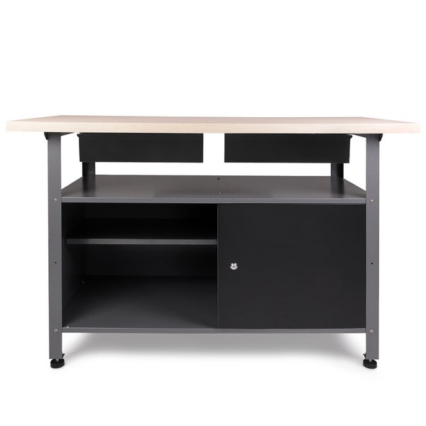 Werkbank mit Schubladen und abschließbarem Schrank für die Werkstatt