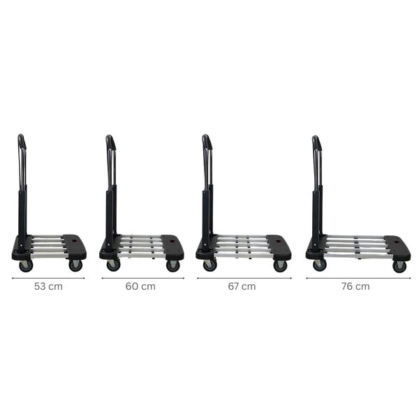 PROREGAL Klappbarer Profi-Transportwagen TAURUS 150 | HxBxT 97x46x76cm | Traglast 150kg | Höhenverstellbarer Griff | Transporthilfe Klappwagen