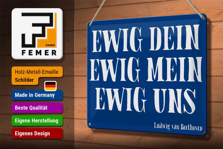 Blechschild Spruch 30x20cm ewig dein ewig mein ewig uns