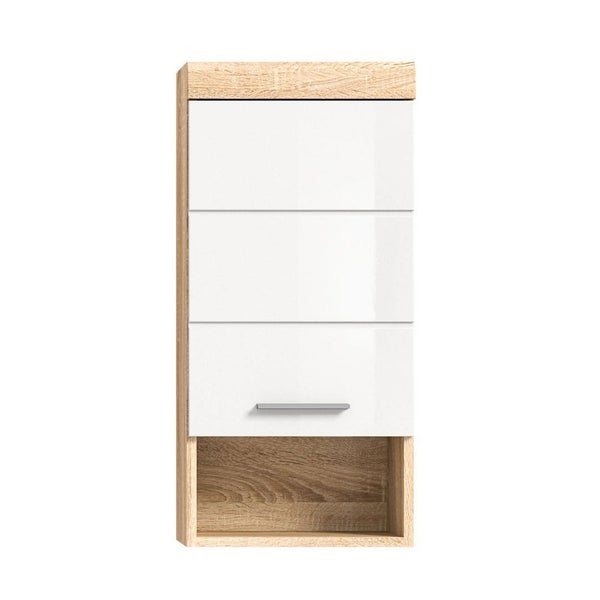 Xonox.home Hängeschrank Lambada BxHxT 37 x 79 cm x 24 cm Frontfarbe weiß hochglanz / Korpus Eiche