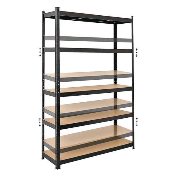 PROREGAL Schwerlastregal Ragnar für Gesamtlast 875 kg HxBxT 180 x 120 x 40 Schwarz Kellerregal Steckregal Garagenregal Lagerregal