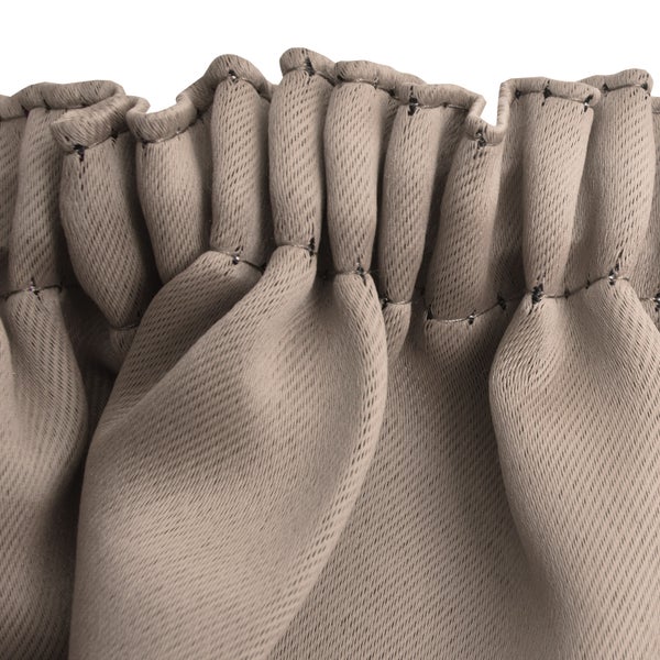 Beautissu Amelie BK Vorhang mit Kräuselband 140x245cm Sand (2tlg)