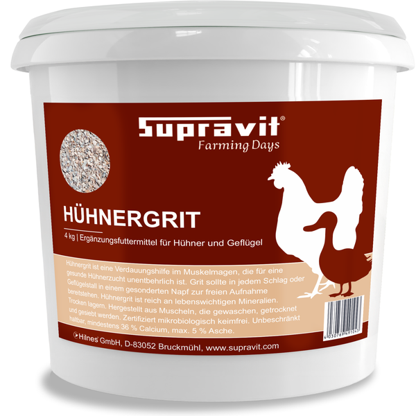 Eimer Hühnergrit, 4 kg, Ergänzungsfuttermittel von Supravit