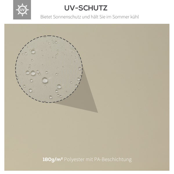 Outsunny Ersatzdach, Pavillondach für Metallpavillon,  4x3m, Polyester, Cremeweiß