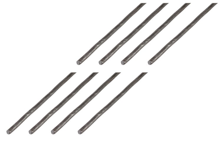Acht metallische Rundstäbe aus Stahl für vielseitige handwerkliche Anwendungen
