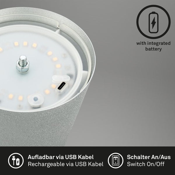 Tischlampe Akku Tischleuchte Kabellos Touch höhenverstellbar Akku tauschbar