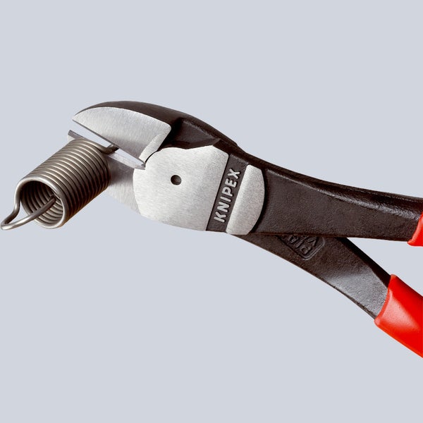 Knipex Kraft-Seitenschneider mit Befestigungsöse schwarz atramentiert, mit Mehrkomponenten-Hüllen, mit integrierter Befestigungsöse zum Anbringen einer Absturzsicherung 250 mm - 7422250TBK