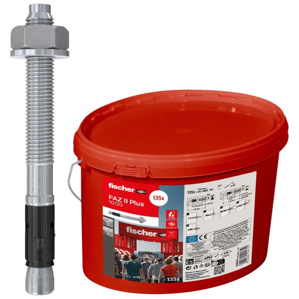 Fischer FAZ II Plus Bolzenanker mit rotem Eimer