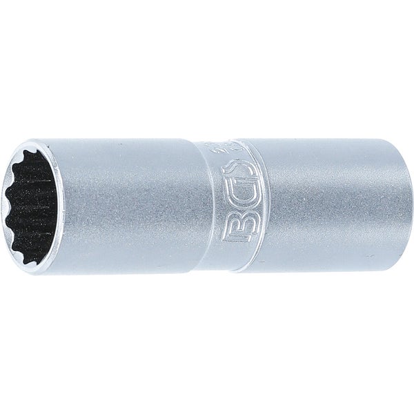 BGS Zündkerzen-Einsatz mit Haltegummi Zwölfkant Antrieb Innenvierkant 12,5 mm (1/2) SW 16 mm - 2385