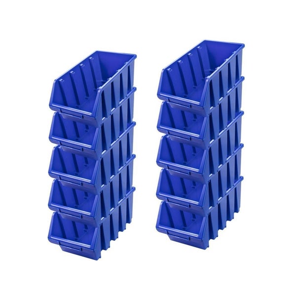 PROREGAL SuperSparSet 10x Sichtlagerbox 4 HxBxT 15,5 x 20,4 x 34 cm Polypropylen Blau