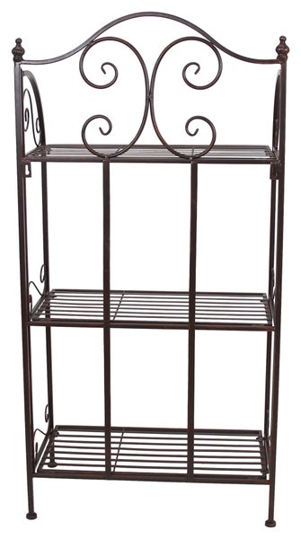 FRANK FLECHTWAREN | Regal Arabeske, METALL, 48 x 27 x 96 cm, einfacher Klappaufbau
