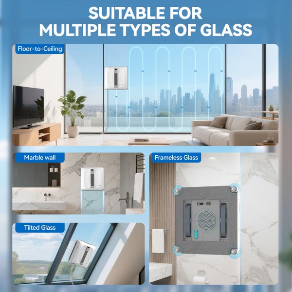 Fensterputzroboter für unterschiedliche Glasarten im Einsatz