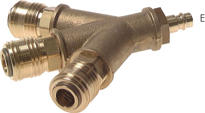 3-fach-Luftweiche mit Schnellkupplungen, Kuppl.-Stecker, 338
