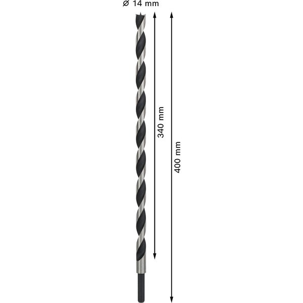 Holzbohrer mit 14 Millimeter Durchmesser und 400 Millimeter Länge