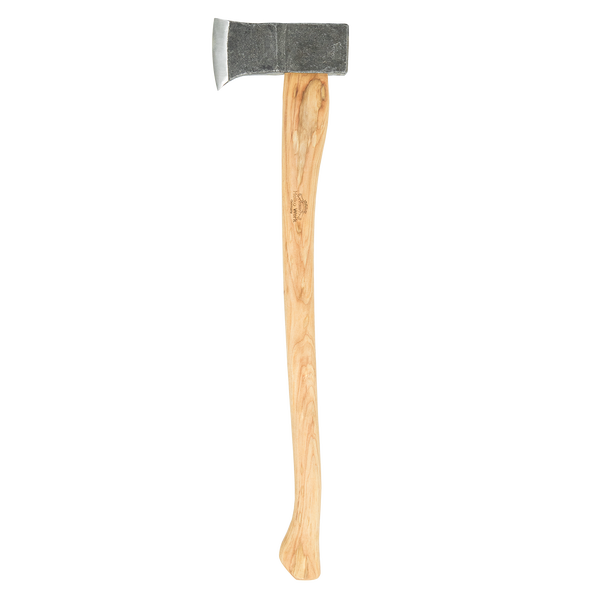 Forstaxt mit geschmiedetem Stahlkopf und langem Hickory Holzstiel von Helko Werk