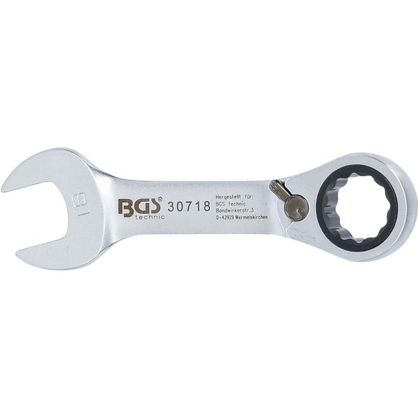 BGS Ratschenring-Maulschlüssel kurz umschaltbar SW 18 mm - 30718