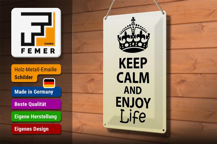 Blechschild Spruch 20x30cm Keep Calm and enjoy life