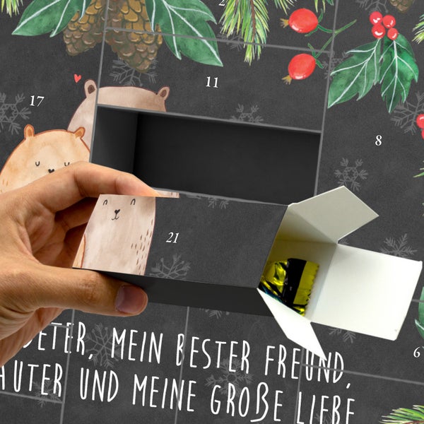 Mr. & Mrs. Panda Befüllbarer Adventskalender Bären Liebe - Schwarz