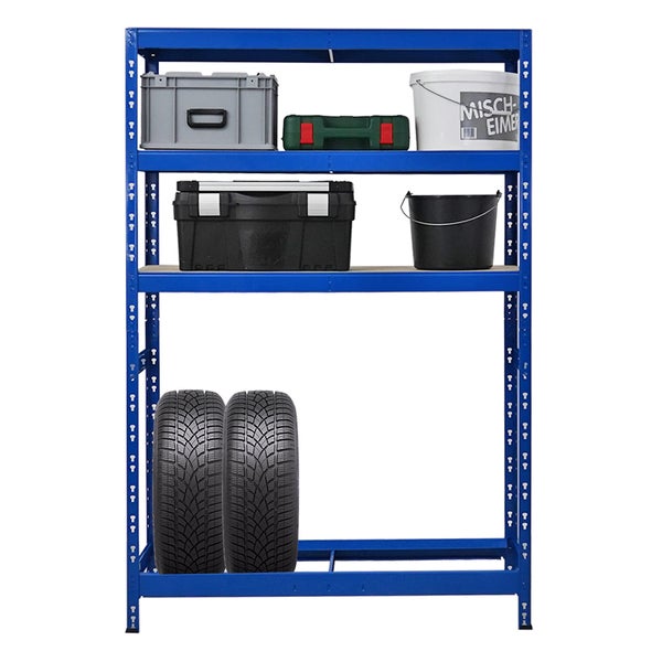 PROREGAL Mega Deal 5x Reifenregal Tiger HxBxT 180 x 120 x 40 cm bis zu 6 Reifen auf 1 Ebene mit 3 Fachboden Blau