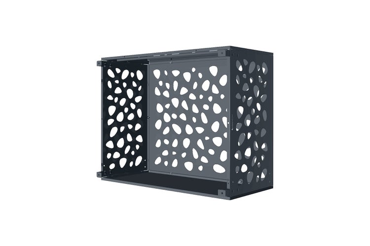 Dekorative Gerätehausverkleidung mit Lochmuster