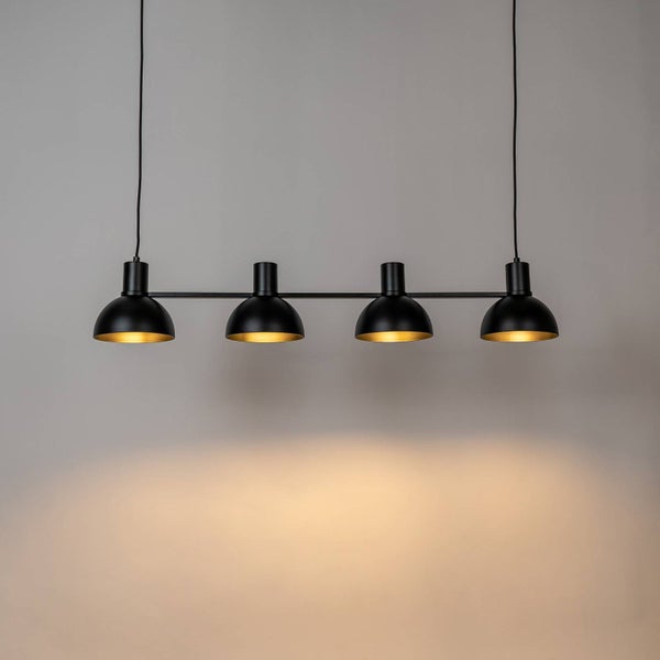 Hängelampe mit vier Leuchten aus Metall