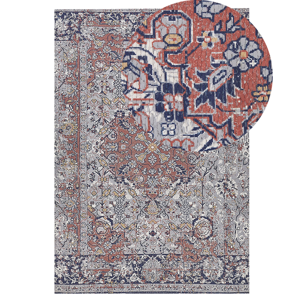 Teppich mehrfarbig orientalisches Muster 140 x 200 cm Kurzflor KORGAN