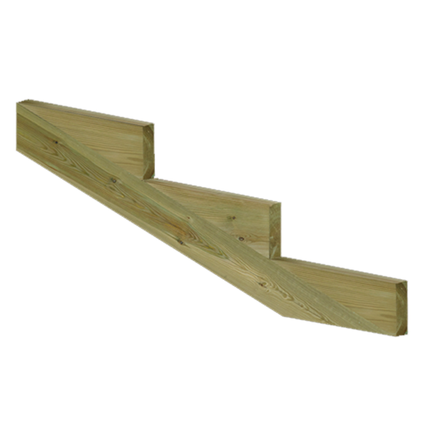 XL Treppenwange 3 Stufen–imprägniertes Holz–Außentreppe, Gartentreppe, Terrassentreppe