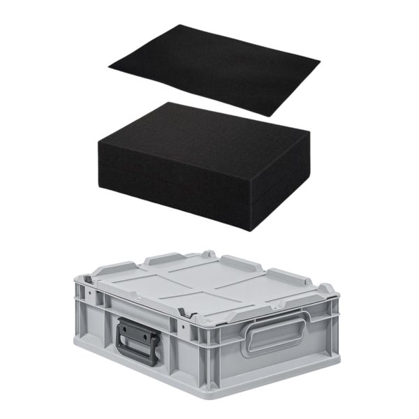 PROREGAL Eurobox NextGen Portable Mit Rasterschaumstoff und Schaumstoffeinlage HxBxT 13,5 x 30 x 40 cm 11 Liter Eurobehälter Transportbox