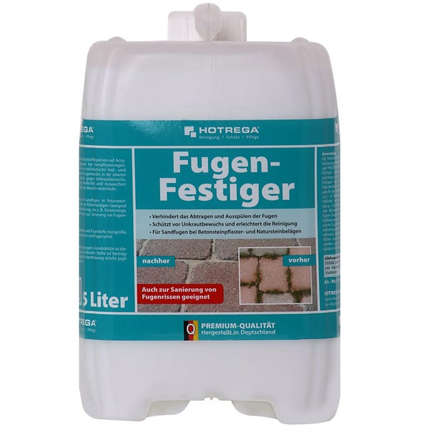 HOTREGA Fugen-Festiger zur Verfestigung von Sandfugen in Pflaster- und Natursteinbelägen, 5 Liter Kanister.