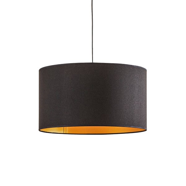 Euluna Pendelleuchte Roller (Modern) in Schwarz aus Textil (1 flammig, E27) - Hängeleuchte Esstischlampe Hängelampe Wohnzimmerleuchte