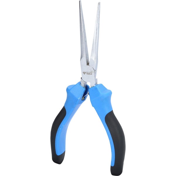 Flachzange mit blau-schwarzen Griffen