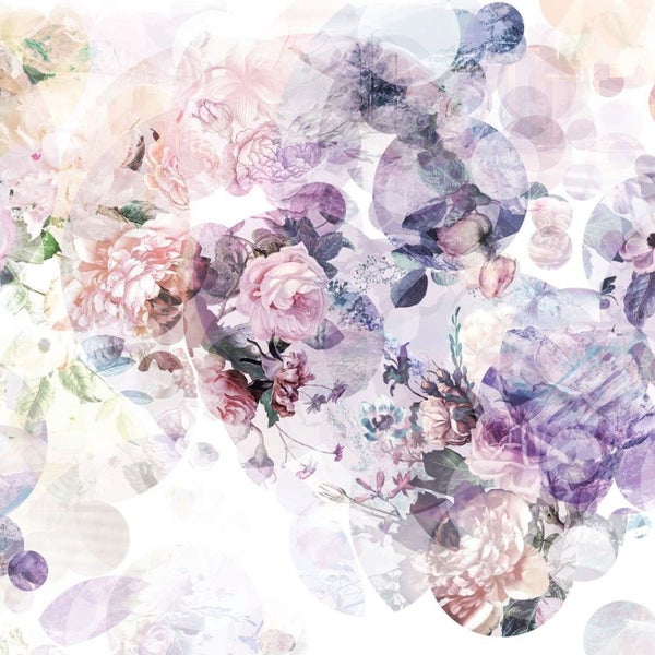 Blumentapete mit Rosen und floralen Motiven