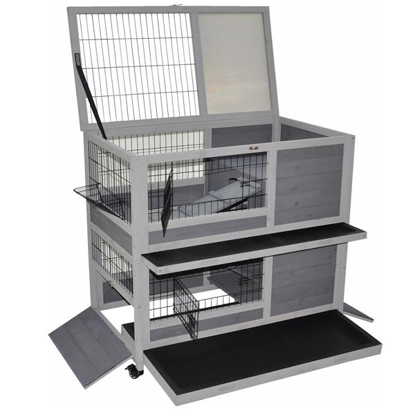 Indoor Kleintierstall Belinda grau 90 x 53 x 95 cm