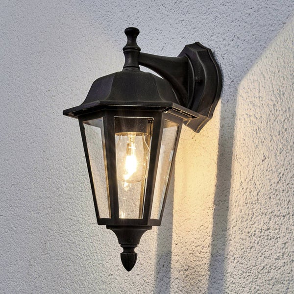 Lindby Wandleuchte außen Lamina (spritzwassergeschützt (Retro, Vintage Antik) in Braun aus Aluminium (1 flammig E27) - Außenwandleuchten Wandlampe Led Außenlampe Outdoor für