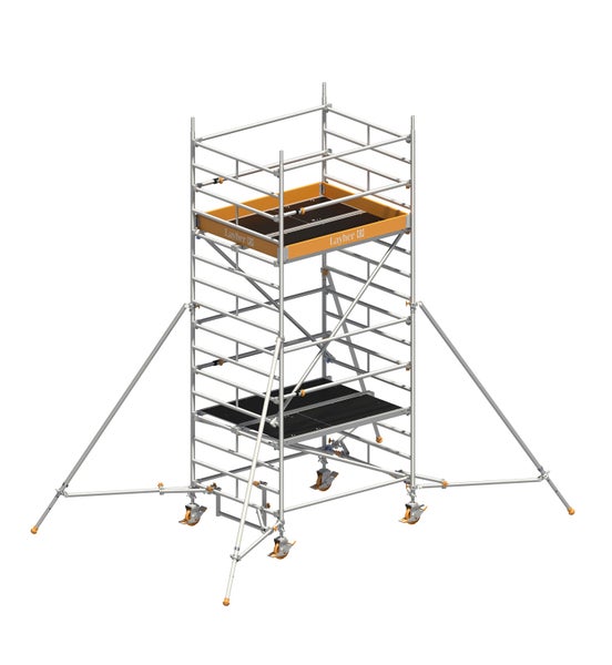 Layher Fahrgerüst mit zwei Plattformen