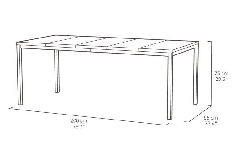 Keter Signature Porto Tisch 200 cm + 6 Noa Stühle – Stilvolles Outdoor-Dining für bis zu 8 Personen