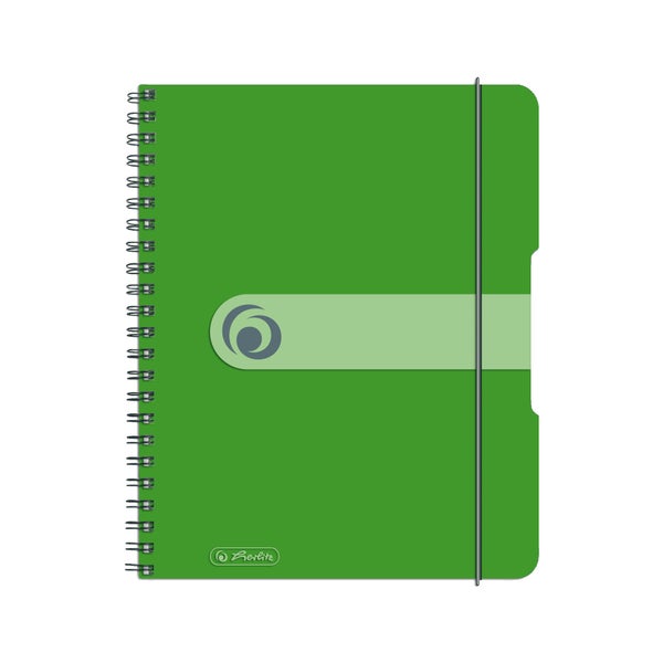 Grünes Spiralnotizbuch mit Gummiband
