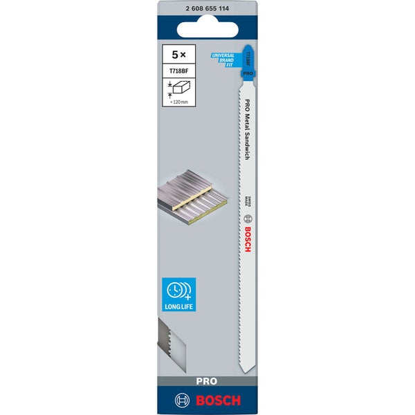 Bosch PRO Metal Sandwich T718BF Stichsägeblatt 180 mm 5-tlg. - 2608655114