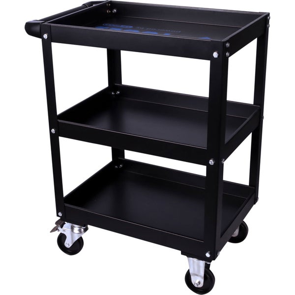 Werkstattwagen mit drei Ablageflächen und Rollen