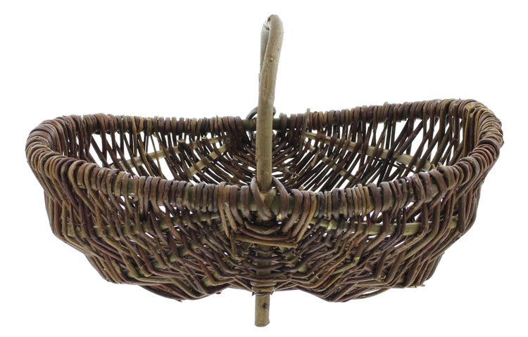 FRANK FLECHTWAREN | Korb Holzbügel, klein, WEIDE, 37 x 23 x 12 cm, GH 20 cm