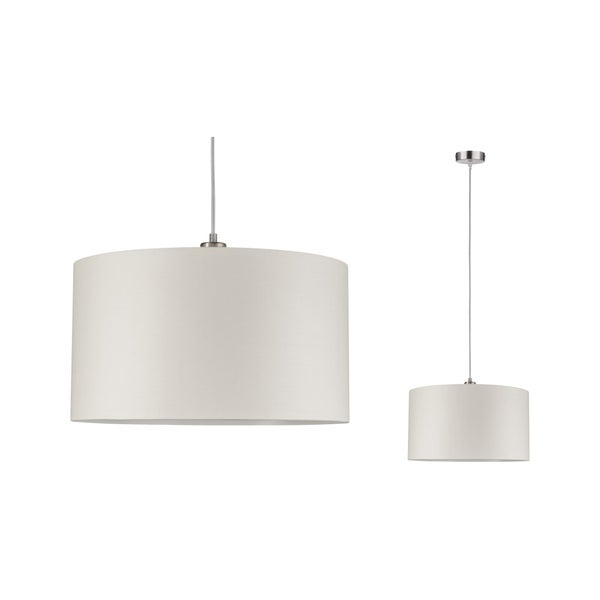 Zwei Pendelleuchten mit Stoffschirm