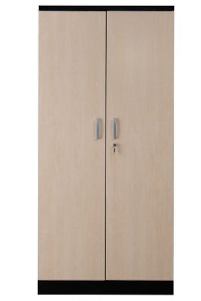 PROREGAL Aktenschrank Beetle 4 Fachböden HxBxT 195 x 92 x 42 cm Schwarz & Ahorn