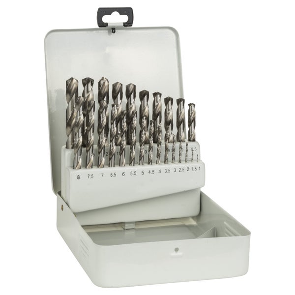 Bosch Metallbohrer-Set HSS-G, DIN 338, 135°, 25tlg., 1 - 13 mm, Metallkassette - 2607018727