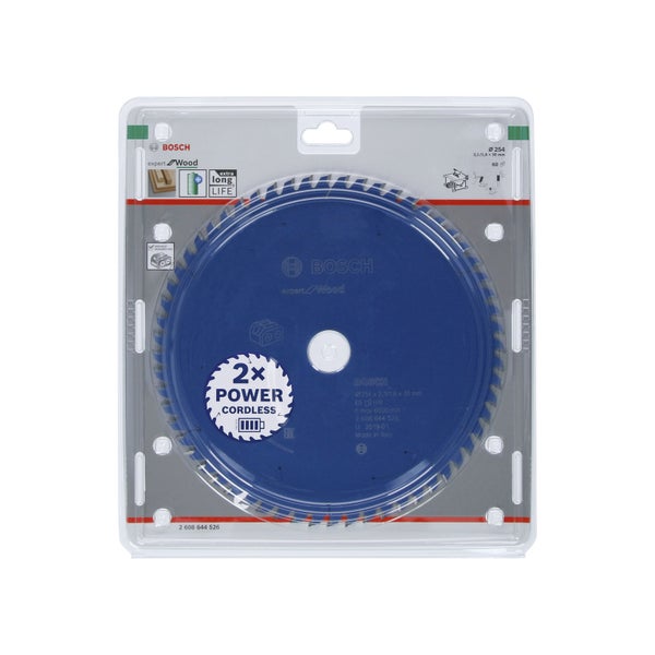 Bosch Kreissägeblatt Expert for Wood für Akku-Tischkreissägen 254 x 2,1 x 30 mm 60 - 2608644526