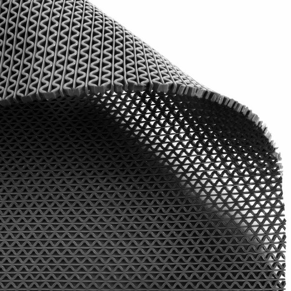 FLOORDIREKT Hygienematte für Barfußzonen - UV beständig - Grau - 90 x 300 cm