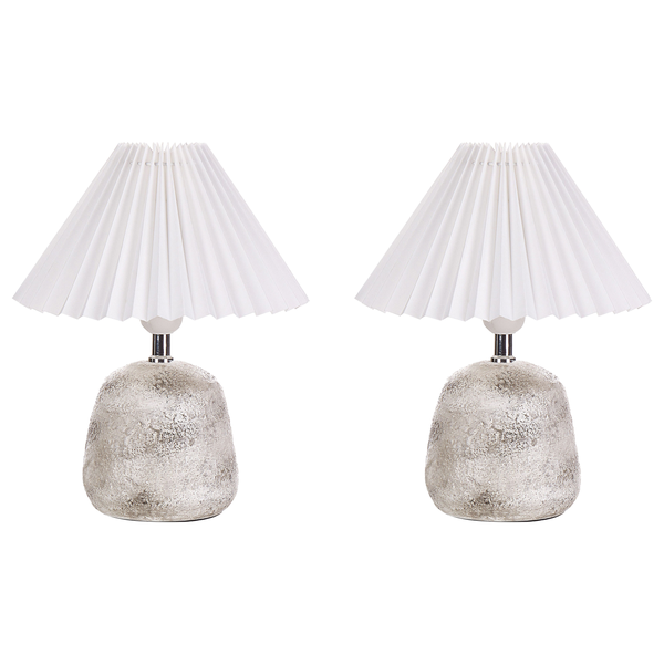 Tischlampe 2er Set ZEYI Keramik Weiß