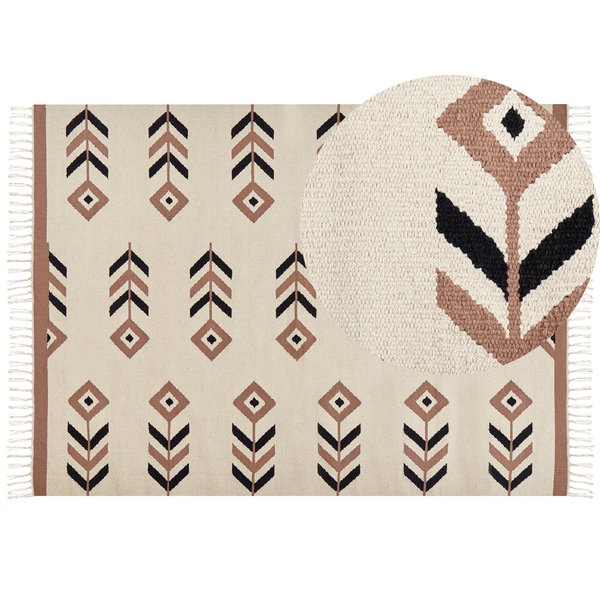 Teppich NIAVAN Beige 200 x 300 cm Baumwolle Kelim